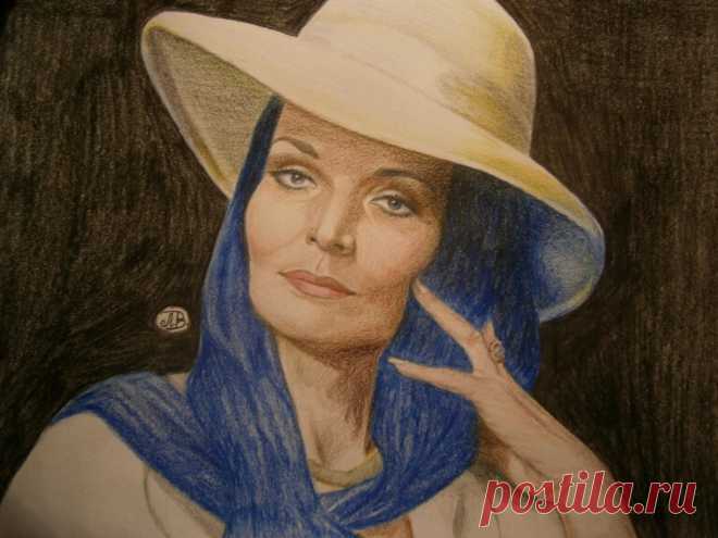 Лина Волоцкова "ЛЮДМИЛА ЧУРСИНА" Акварел.каранд.