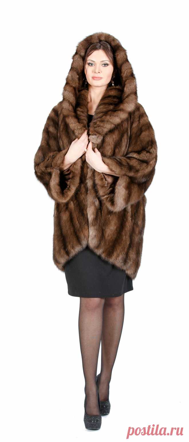 Купить Полупальто из меха соболя, модель 106146 - Цена 2424400