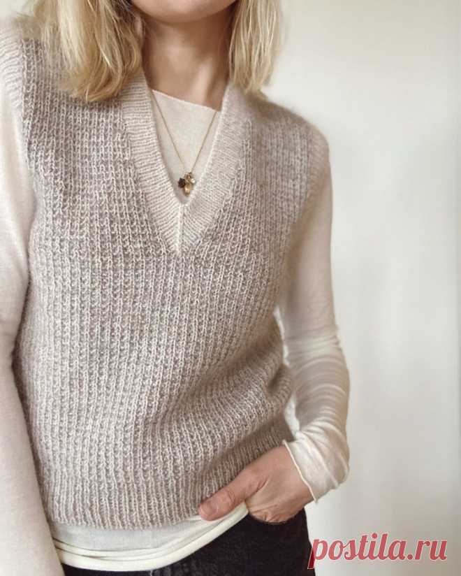 Жилет Friday Slipover V-neck от дизайнера PetiteKnit (Вязание спицами) — Журнал Вдохновение Рукодельницы