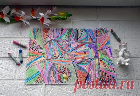 Абстракция карандашами