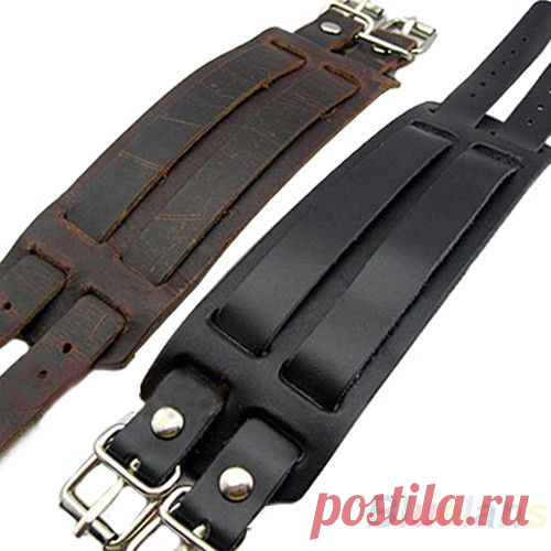 Новинка 2 слоя панк ремень мужчины подлинная кожа коровы браслеты и браслеты браслеты тумака подарка 04S5 купить на AliExpress