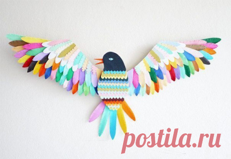 Птичка из бумаги