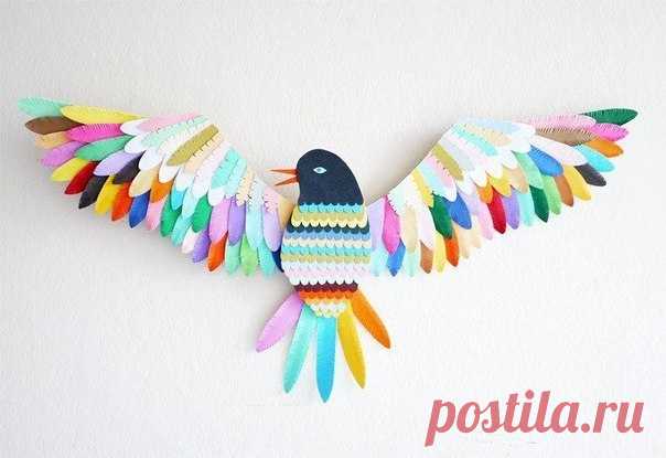 Птичка из бумаги