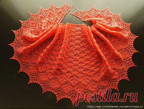 Ажурная шаль-фишю "Зимние яблоки" Frosty Apples Lace Fichu by Lyubov Shalnaya