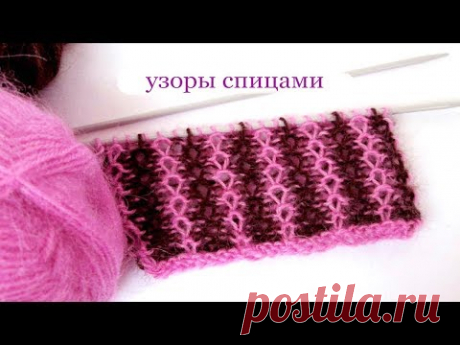 Вязание-спицы&gt; 62 Узоры спицами два цвета