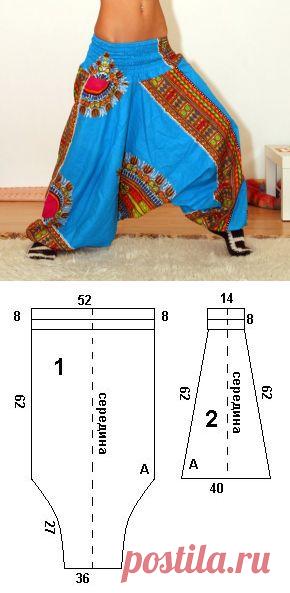 Шаровары: выкройка и пошив