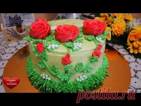 ВКУСНЫЙ торт с БЕЗЕ и ШОКОЛАДНО-МАСЛЯНЫМ кремом|украшение торта белково заварным кремом|cake recipe|