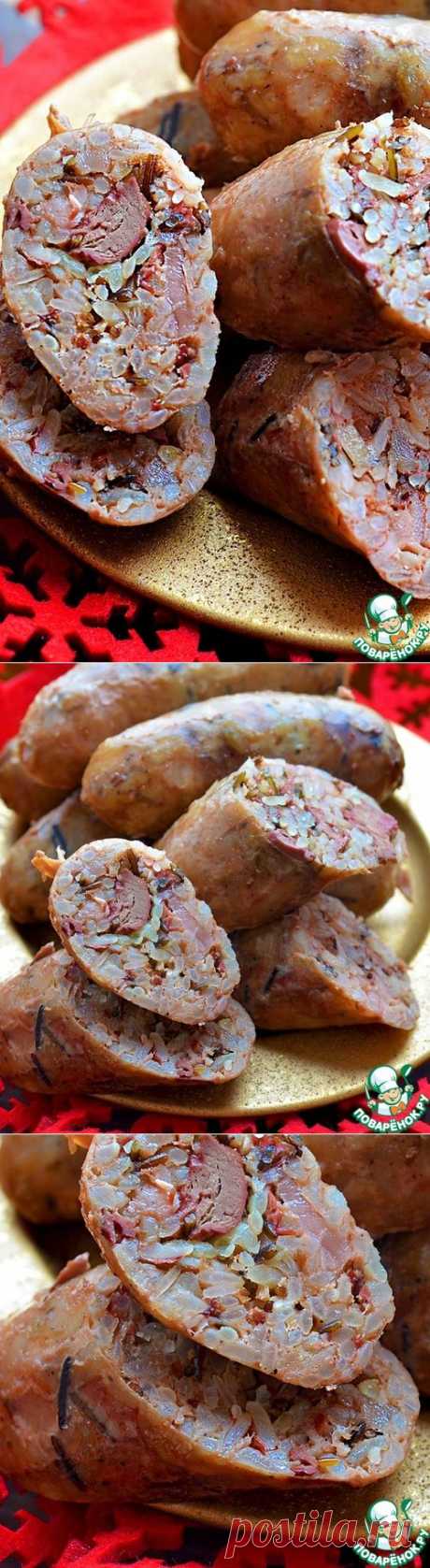 Рисовые сардельки с печенью - кулинарный рецепт