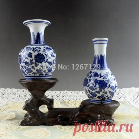 Jingdezhen керамические цветочек старинное синий и белый фарфор toalha де меса цветочек бутылка мини синий и белый ваза купить на AliExpress