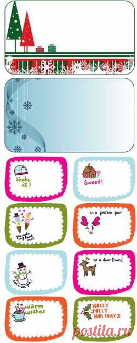 Новогодние бирки (шаблоны для распечатки).