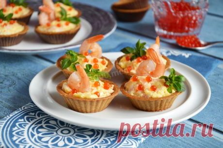 Тарталетки с креветками и сыром рецепт с фото пошагово и видео - 1000.menu