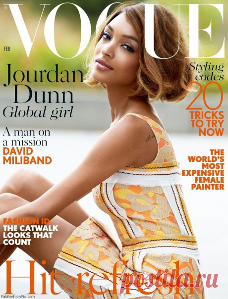 Джордан Данн на обложке Vogue UK, февраль
