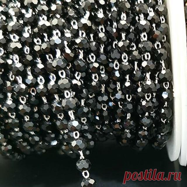 Цветные бусины 1 метр, 4 мм, цепочка из бисера, стеклянные Хрустальные Бусины, аксессуары для ожерелья, цепочки, для изготовления ювелирных изделий, компоненты для рукоделия, «сделай сам» | Украшения и аксессуары | АлиЭкспресс