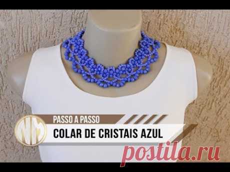 Colar de Cristais Azul - passo a passo