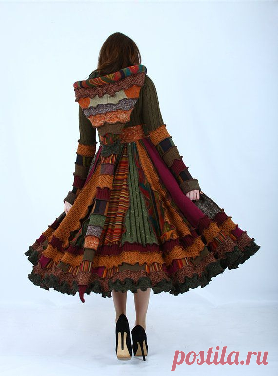 Colorful Fall Sweater Coat - Recycled Dream Coat - RESERVED Layaway for Melanie