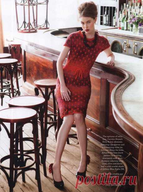 Вязание платья Cap Sleeve Dress, Noro fall 2012