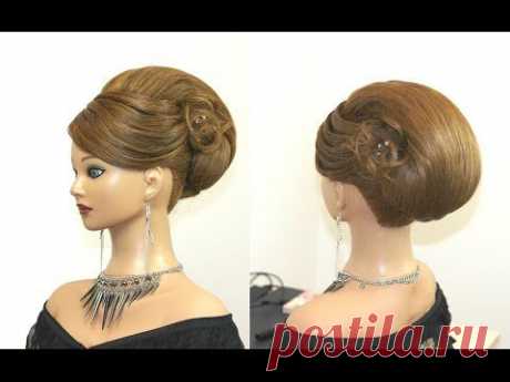 Hairstyle for long medium hair. Updo hairstyles. - YouTube