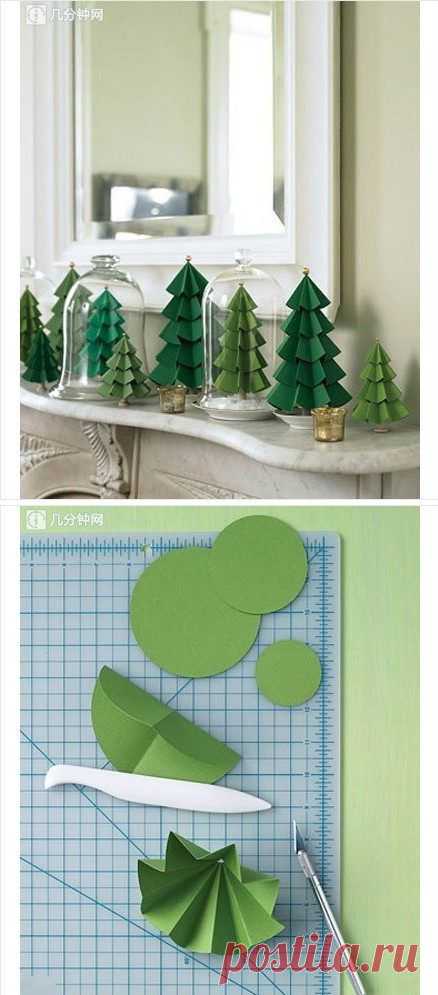 Елочка из картона. Объемная детская поделка / Детское творчество - аппликации, поделки из цветной бумаги, картона, теста, пластилина, пластиковых бутылок для детей / Лунтики. Развиваем детей. Творчество и игрушки