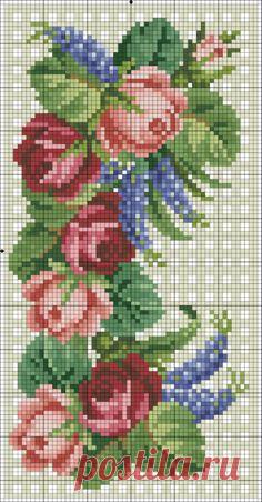 Схема роз для вышивки крестиком бисером