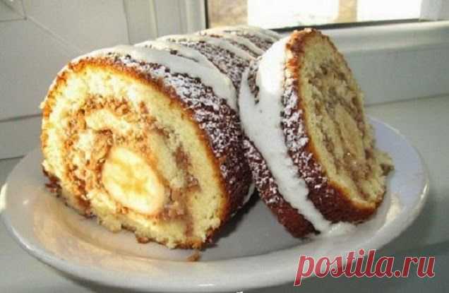 Самые вкусные рецепты: Рулет к чаю за 20 минут
