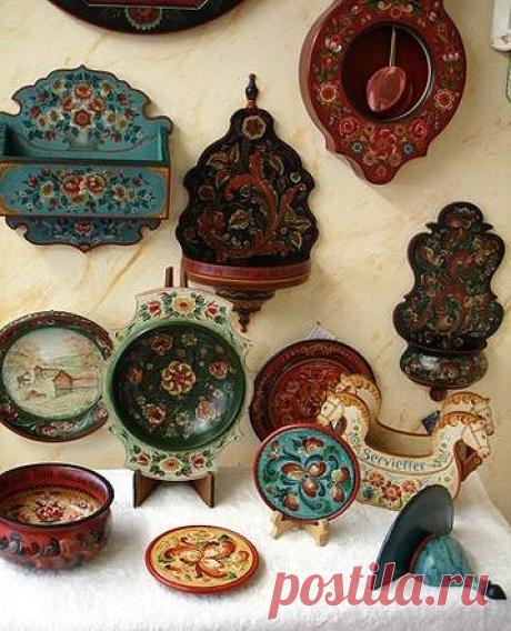 Норвежская роспись розами — rosemaling (русемалинг)