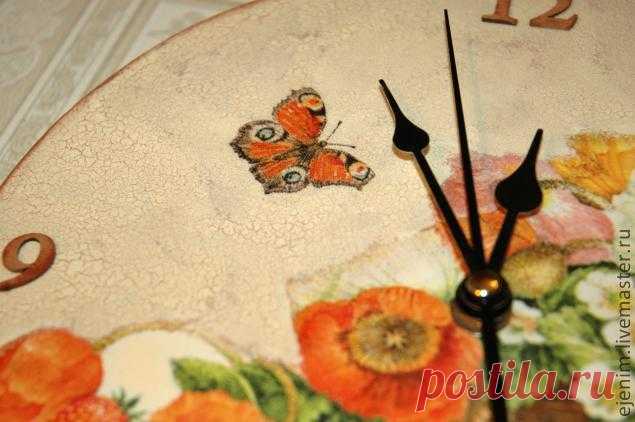 Декупаж. Часы с одношаговым кракелюром (для начинающих). - Ярмарка Мастеров - ручная работа, handmade