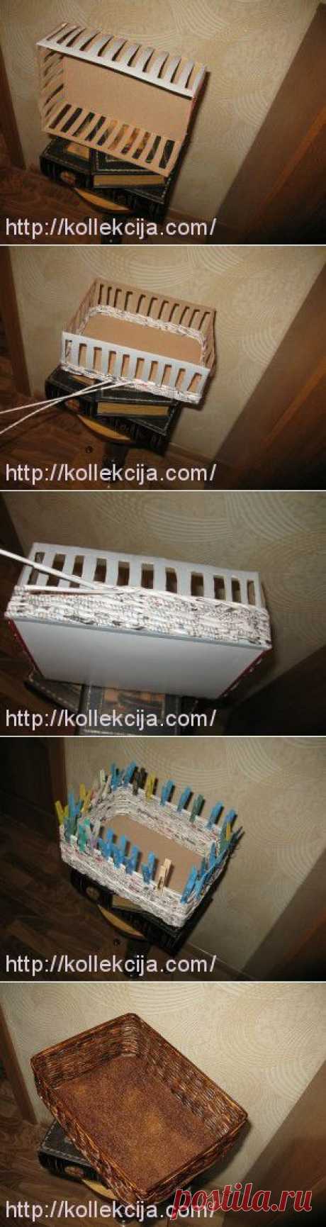 Плетение из газет коробки.