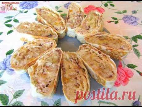 Рулет из ЛАВАША с ЯБЛОКАМИ и ТВОРОГОМ   вкусный и сочный ОСЕННИЙ ДЕСЕРТ