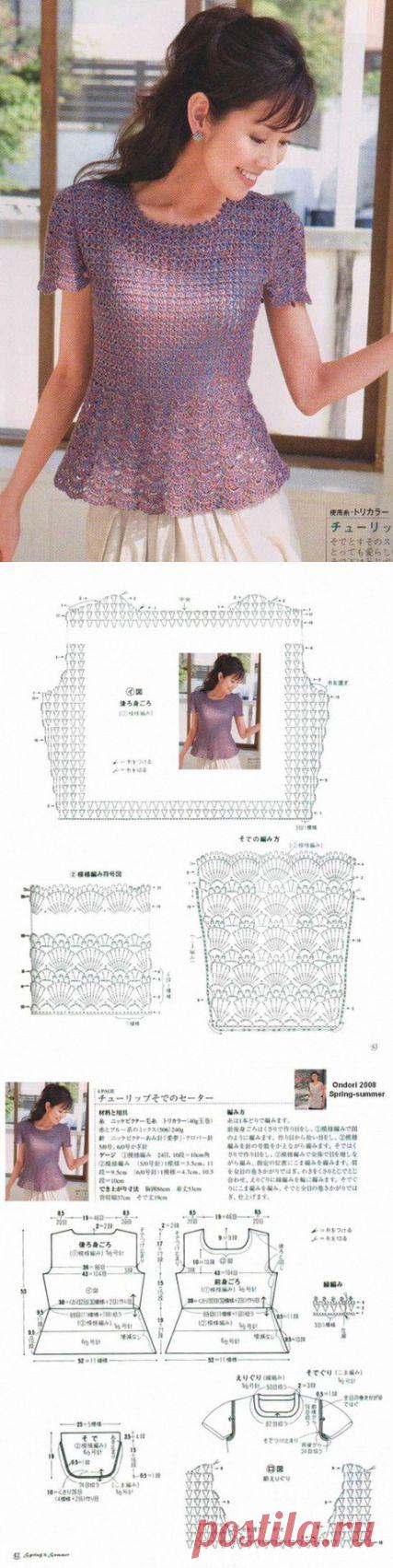 Кофточка ажурная крючком - *Вязайка с описаниями* - Страна Мам