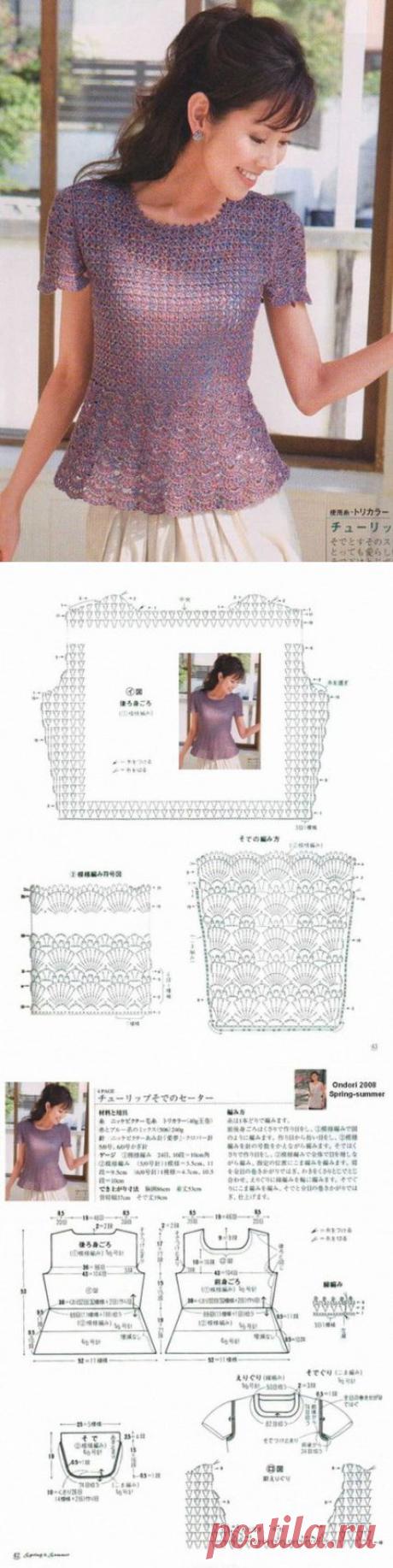 Кофточка ажурная крючком - *Вязайка с описаниями* - Страна Мам