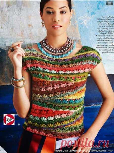 Irish crochet &amp;: Топ укороченными рядами Vogue 2014