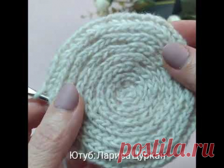 Короткое видео.  Круг лицевыми петлями.