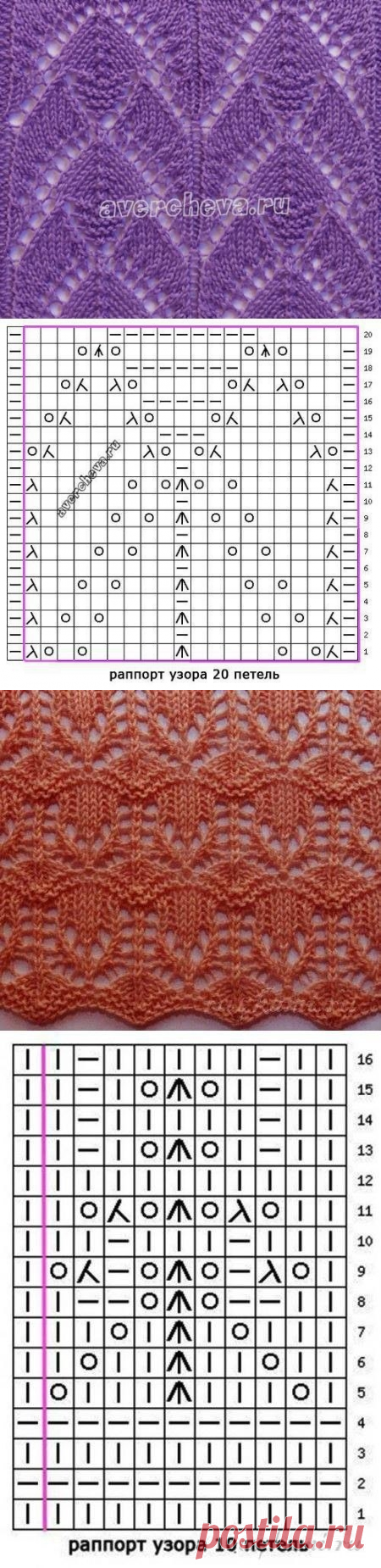 Красивые узоры спицами