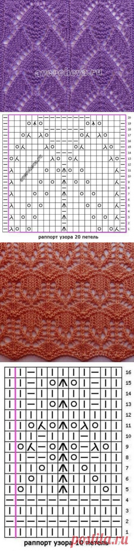 Красивые узоры спицами