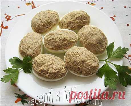 Яйца, фаршированные грибами - пошаговый рецепт с фото.