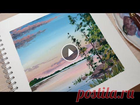 Пейзаж гуашью. Стрим от 21.03.22 Не забудьте в настройках поставить максимальное качество видео. Так же советую посмотреть: ✦ПОЛЕЗНЫЕ ВИДЕО: "Ключи к акварели" ✦БЕСПЛАТНЫЕ М...