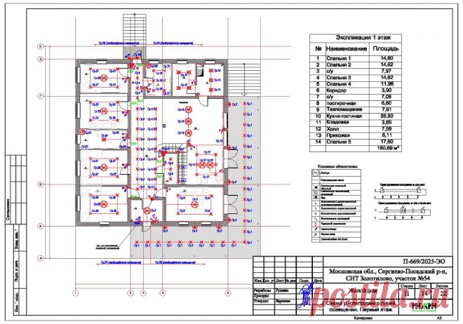 Проект электрики дома пример 1164