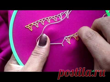 HAND EMBROIDERY : ANKLET STITCH (CLOSED) TUTORIAL TO DESIGN BLOUSES AND SARIS