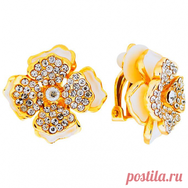 Клипсы "Цветок" MIA collection
Бренды Бижутерия 	MIA collection
Материал 	кристаллы Swarovski, Под золото, Эмаль