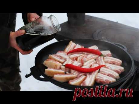 САЛО ВКУСНЕЕ МЯСА. ГРУДИНКА С ПИВОМ В СКОВОРОДЕ - YouTube