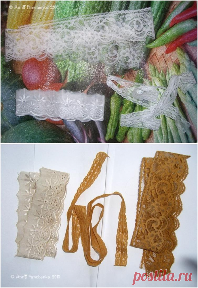 Покраска лент и кружева с помощью чая. » Швейка