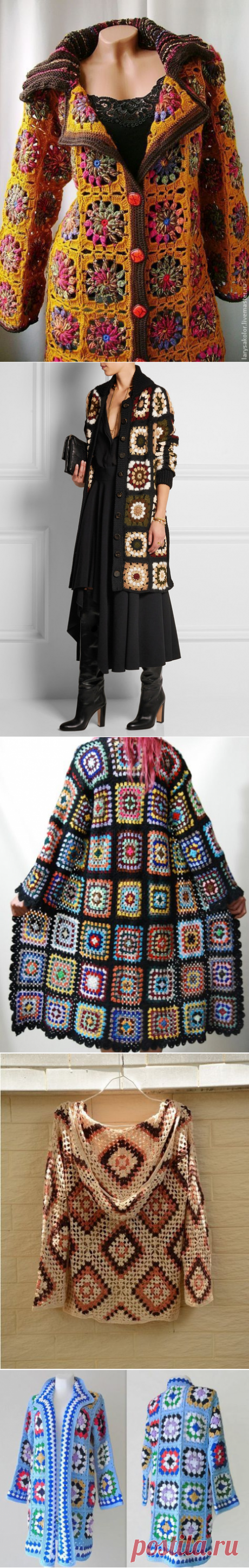 Кардиганы, связанные бабушкиным квадратом | ВЯЗАНИЕ СПИЦАМИ И КРЮЧКОМ | Яндекс Дзен