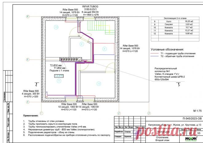 Проект отопления частного дома, пример 2082