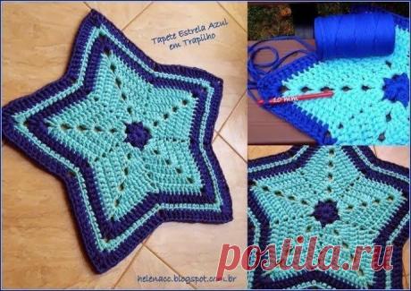 Коврик "Звезда" из трикотажной пряжи