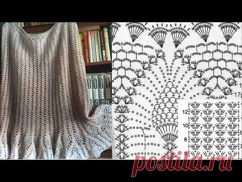 Простая красивая юбка крючком