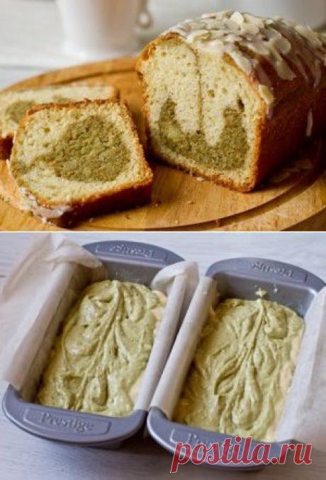 Мраморный кекс с чаем матча