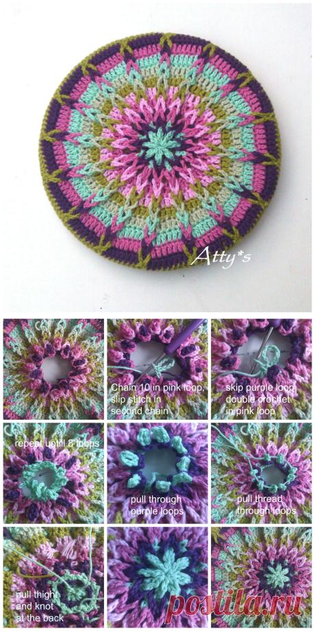 Atty's : Crochet Mandala Pot Coaster Tutorial