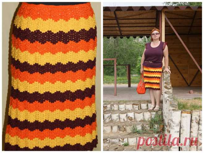 Юбка "Яркая осень". Крючок.