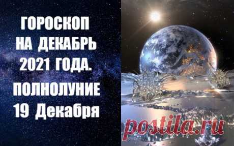 Гороскоп на ДЕКАБРЬ 2021 года. Полнолуние 19 декабря. Астрологический прогноз на декабрь 2021 года от известного авестийского астролога Анны Фалилеевой. Узнайте о том, что нас ждет в декабре, как пройдет этот зимний месяц. В астропрогнозе на декабрь 2021 года вы получите конкретные рекомендации о том, как избежать неприятностей и прожить месяц счастливо и спокойно, чего ожидать в течение этого зимнего месяца.