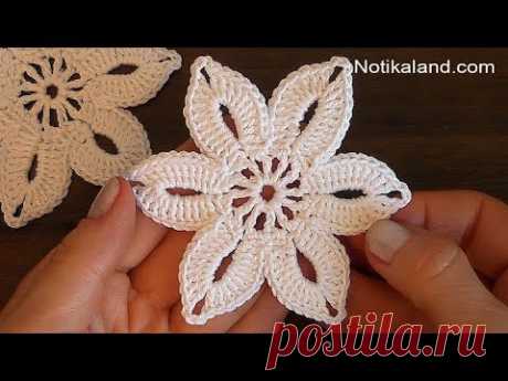 Crochet flower tutorial VERY EASY